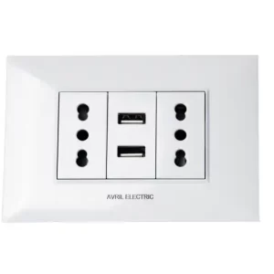 Enchufe doble + USB blanco